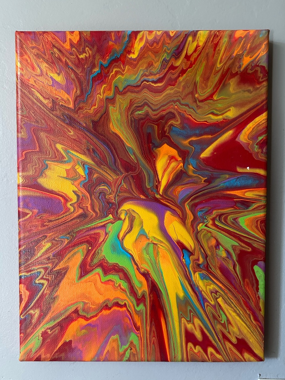 Original Abstract Painting Multi Colored “Blast Of Fun” 9x12